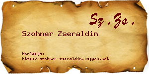 Szohner Zseraldin névjegykártya